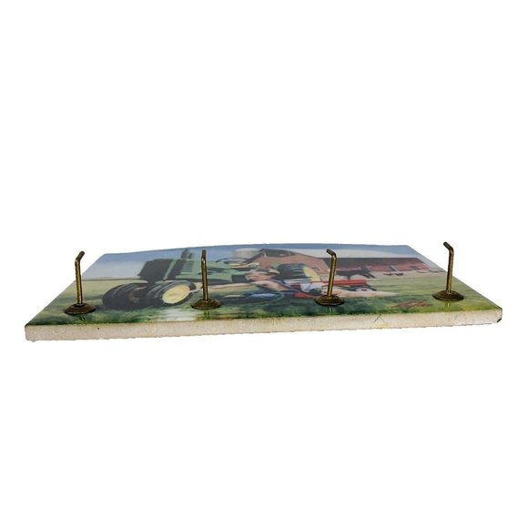 John Deere Key Hook Little Farmhands Barn Garage Shed Decor Dad Grandpa Signed - Picture 5 of 8